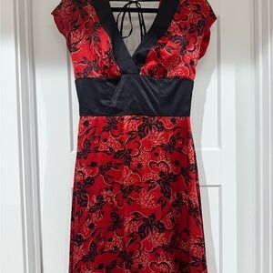 Original BeBe Red and Black Backless Dress